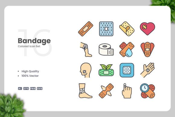 Bandage Color Icons for Creative Crafts