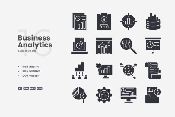 Business Analytics Solid Icons: Graphics and Icons for Real Projects