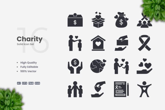 Charity Solid Icons: Graphics and Icons for Local Business