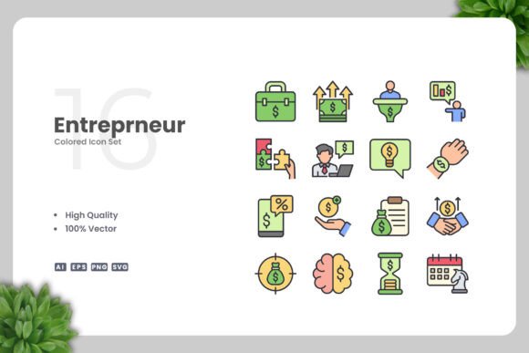 Entrepreneur Color Icons: Graphics and Icons for Branding