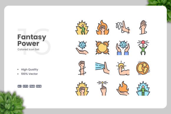 Fantasy Power Color Icons: Graphics and Icons for Creative Design