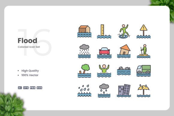 Flood Color Icons for Graphic Design