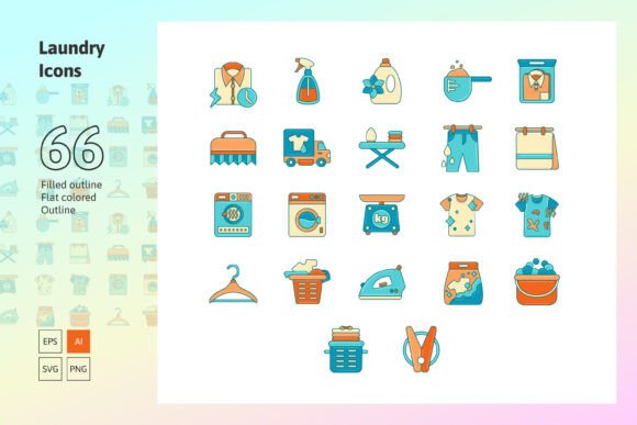 Laundry Icon Set: Graphics and Icons for Digital Sellers