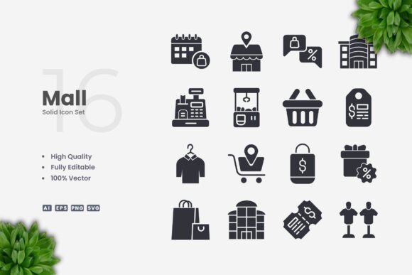 Mall Solid Icons: Graphics and Icons for Digital Sellers