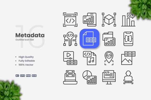 Metadata Icons: Graphics and Icons for Modern Design