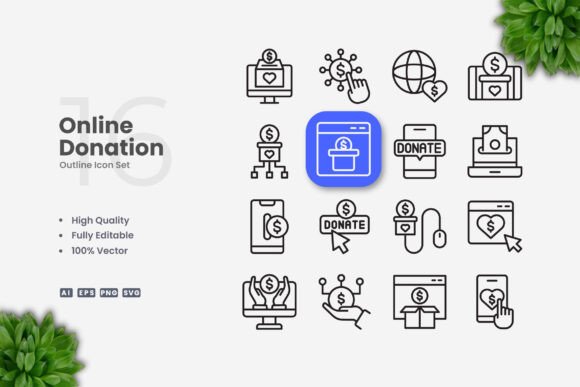 Online Donation Icons: Graphics and Icons for Real Projects