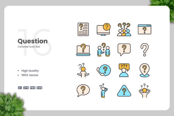 Question Color Icons: Graphics for Modern Branding