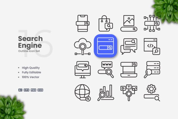Search Engine Icons: Graphics and Icons for Modern Design