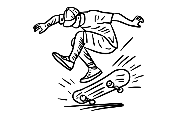 Street Skater Doodle for Graphics and Illustrations