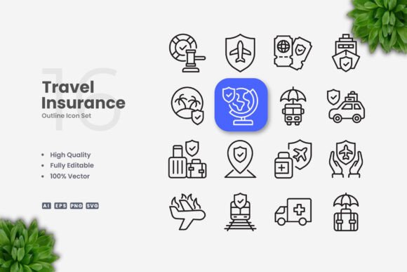 Travel Insurance Icons: Graphics and Icons for Branding
