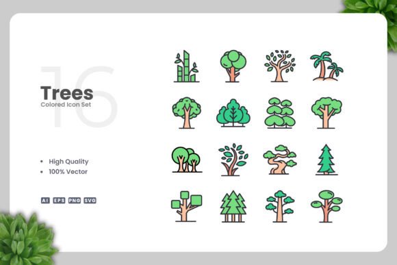 Trees Color Icons Review