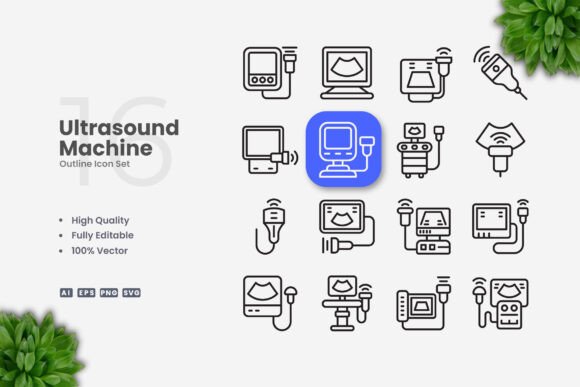 Ultrasound Machine Icons: Graphics and Icons for Real Projects