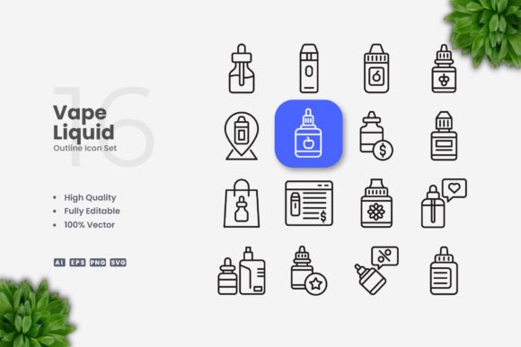 Vape Liquid Icons: Graphics for Crafters
