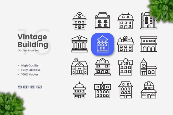 Vintage Building Icons