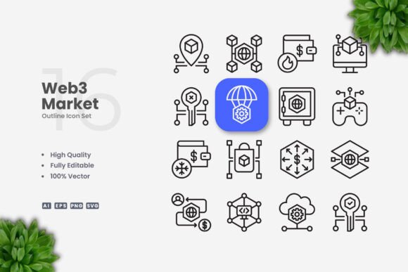Web3 Market Icons: Graphics and Icons for Modern Design