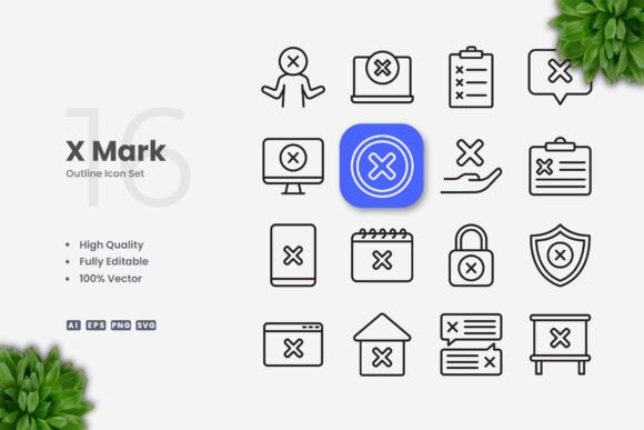 X Mark Icons: Graphics and Icons for Real Business